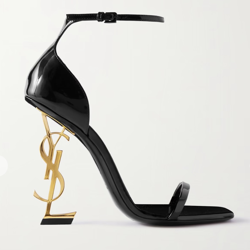 YSL Black and Gold Designer Heels